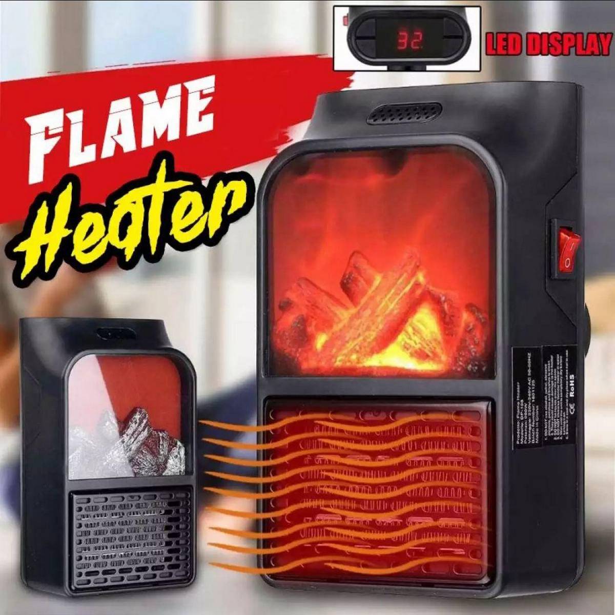 Remote control winter new flame heater heater household mini heater bedroom office dormitory mobile small air conditioner