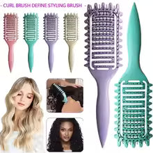 Curl Define Styling Brush Hollow Out Detangling Hair Brush Tangled Wet Curly Hair Comb Shaping Curls Barber Hairdressing Tools